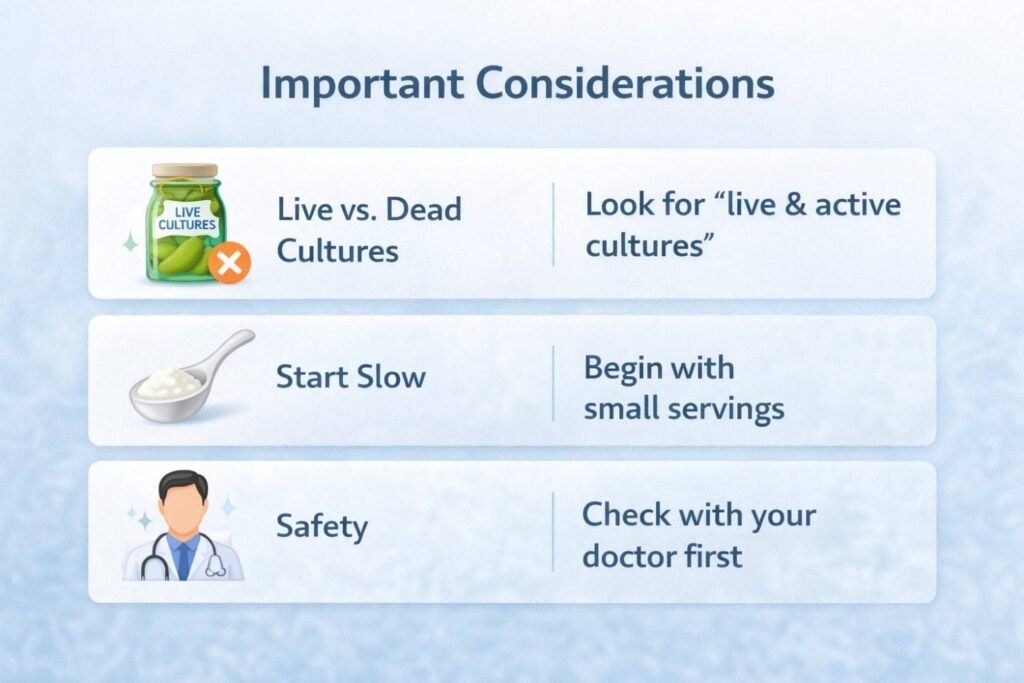 Important considerations before incorporating fermented foods into your diet