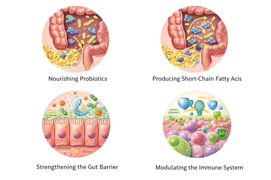 Key Roles and Mechanisms of Prebiotics